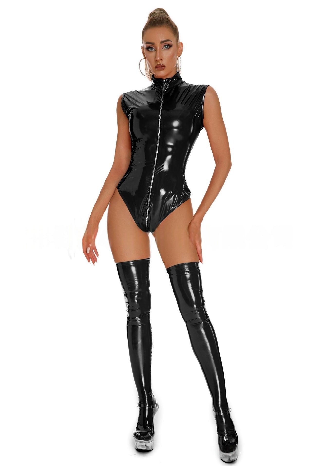 Bdsm Bodysuit With Mouth Hole