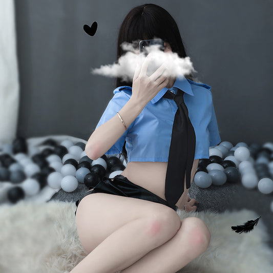 Submissive Sexy Cop Costume Halloween Slutty Cosplay Lingerie Dress Nasty