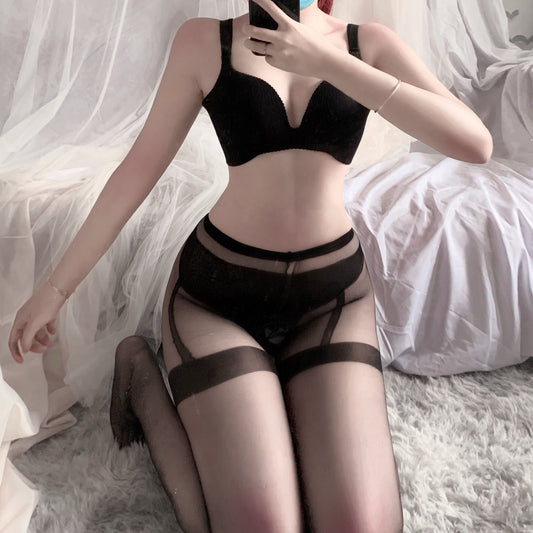 Women Sheer Crotchless Tights Slutty Pantyhose