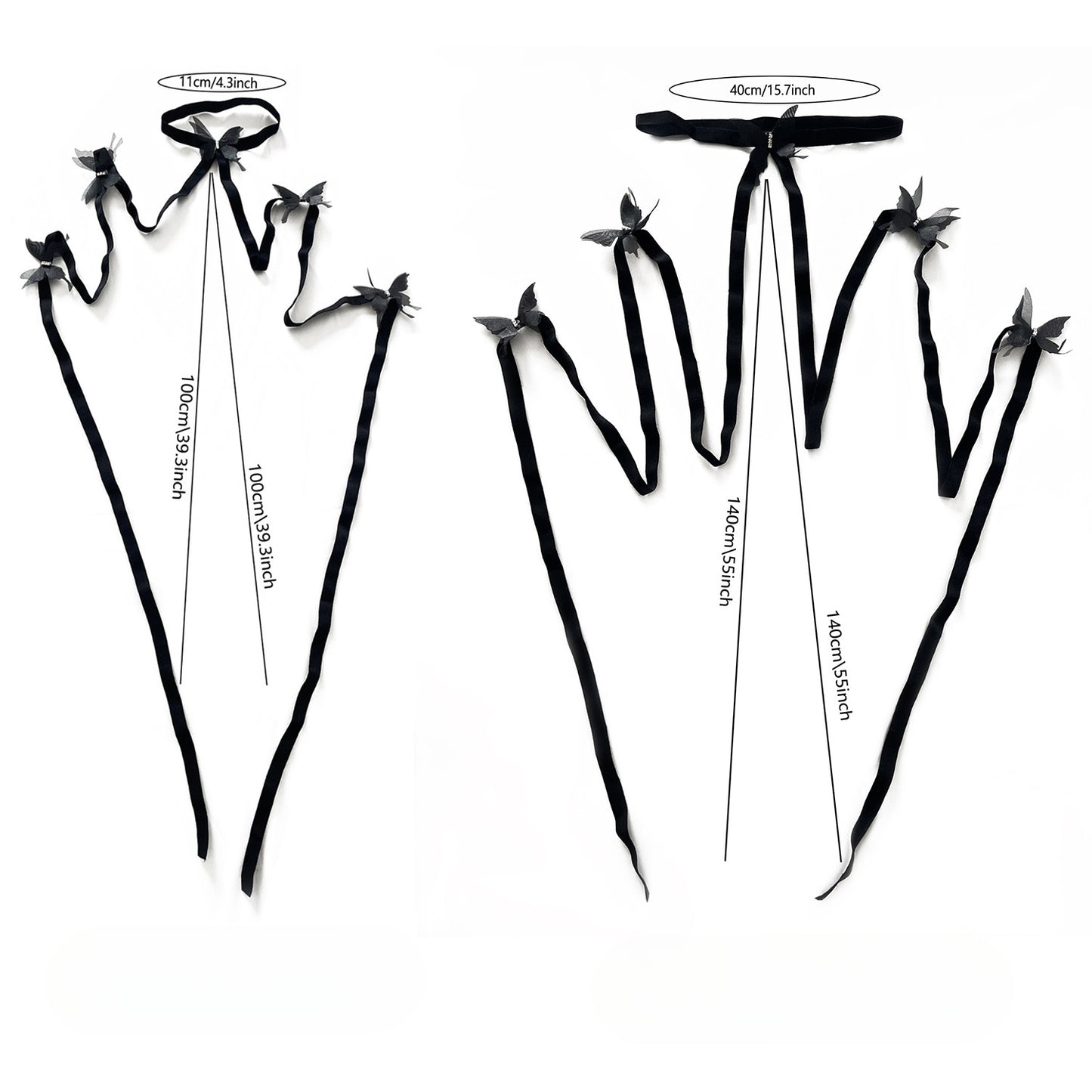 Ivy Black Butterflies Leg Garter & Hand Band