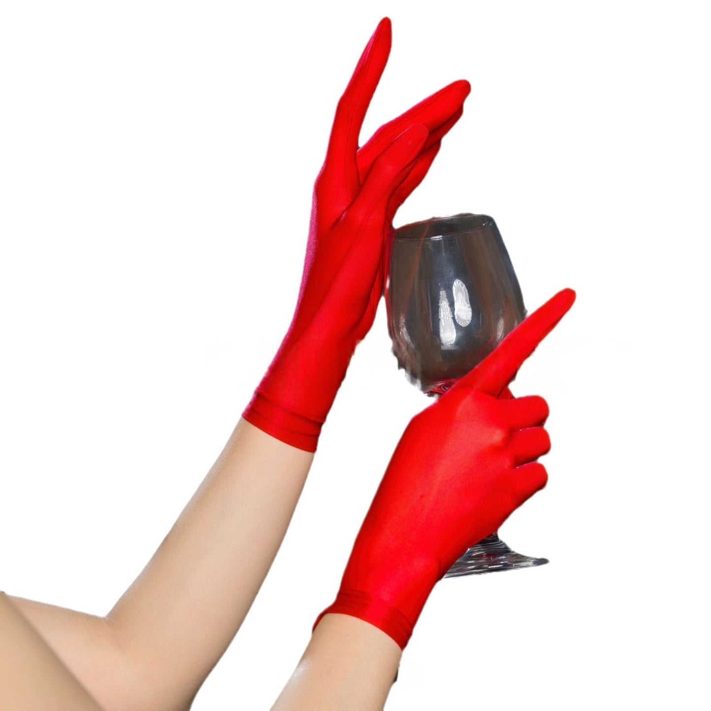 Ultra-Thin Oil Shiny Short Gloves