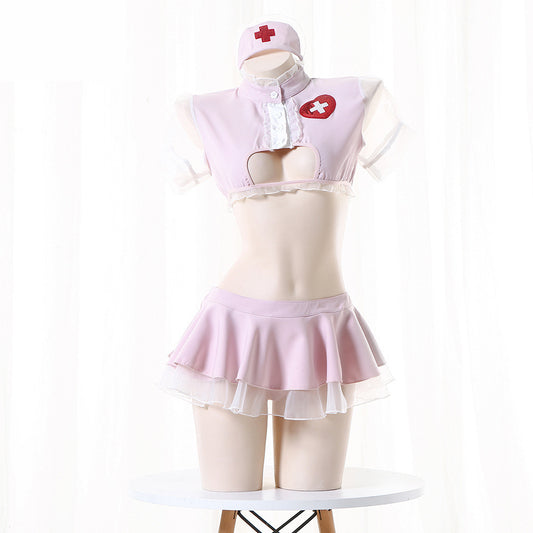 White Dress Extreme Sexy Nurse Costumes Role Playing Lingerie