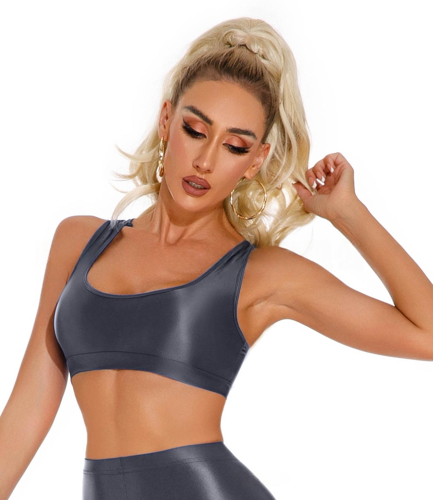 Oil Shiny Sexy Bra Erotic Yoga