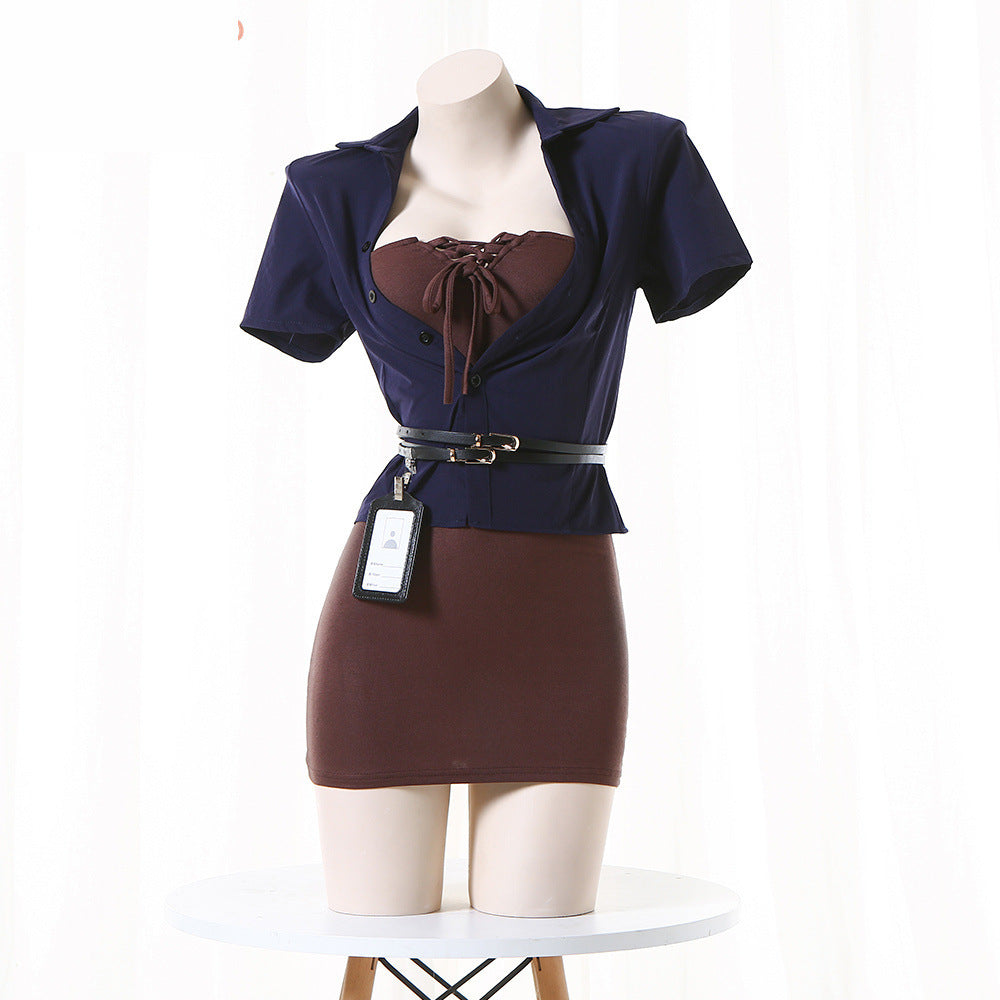 White Sexy Dresses Strapy Sexy Secretary Costume Role Play Lingerie Le Jour Jour White Sexy Dresses Strapy Sexy Secretary Costume Role Play Lingerie Le Jour Jour