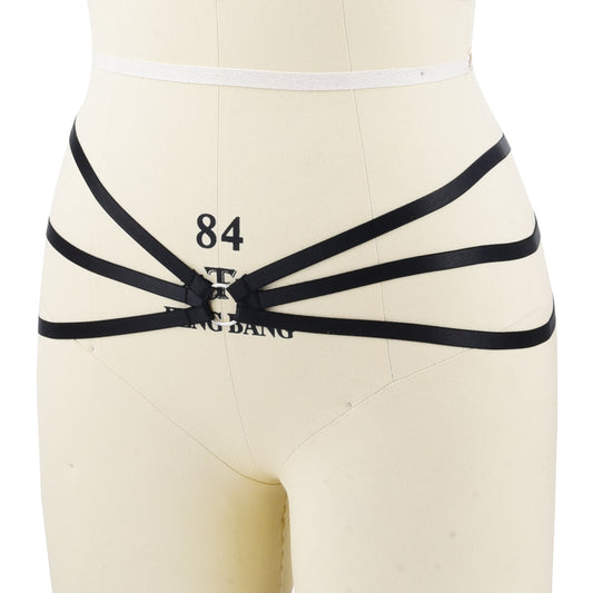 Black Amateur Crotchless Panties Revealing Bondage Harness Lingerie Couples Thong