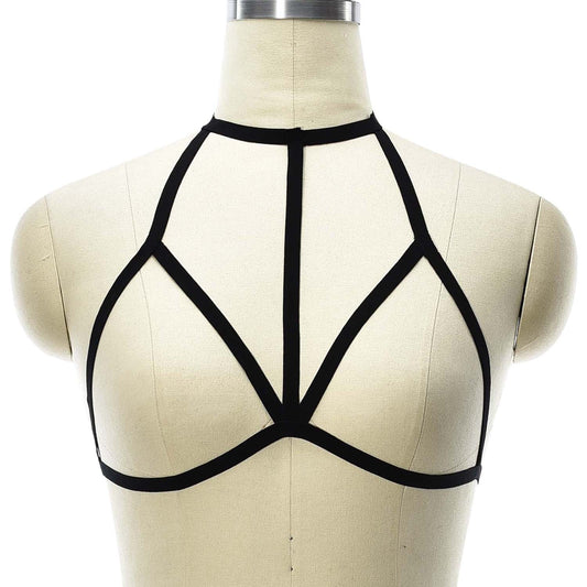 Black Bra Straps Strapy Strappy Harness Lingerie