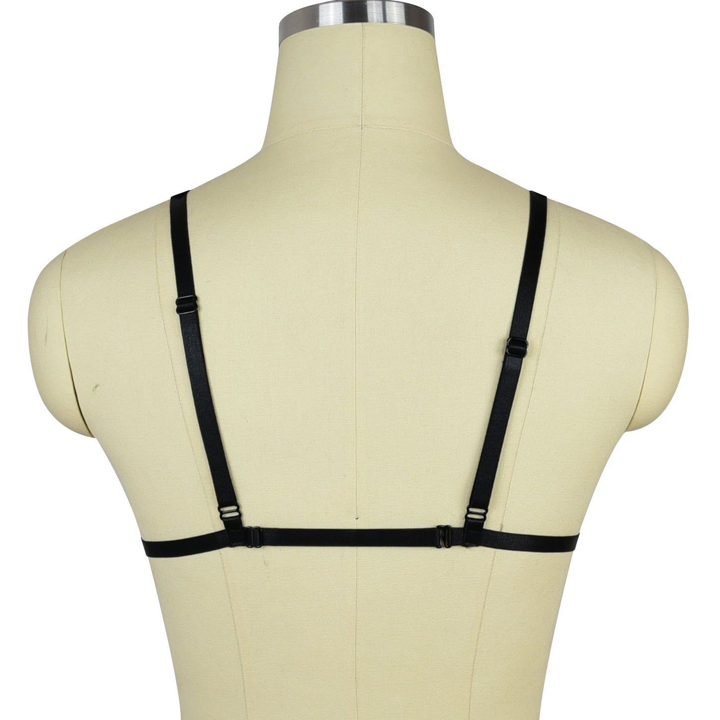 Black Strappy Bra Revealing Sexy Harness Lingerie Feather Bra