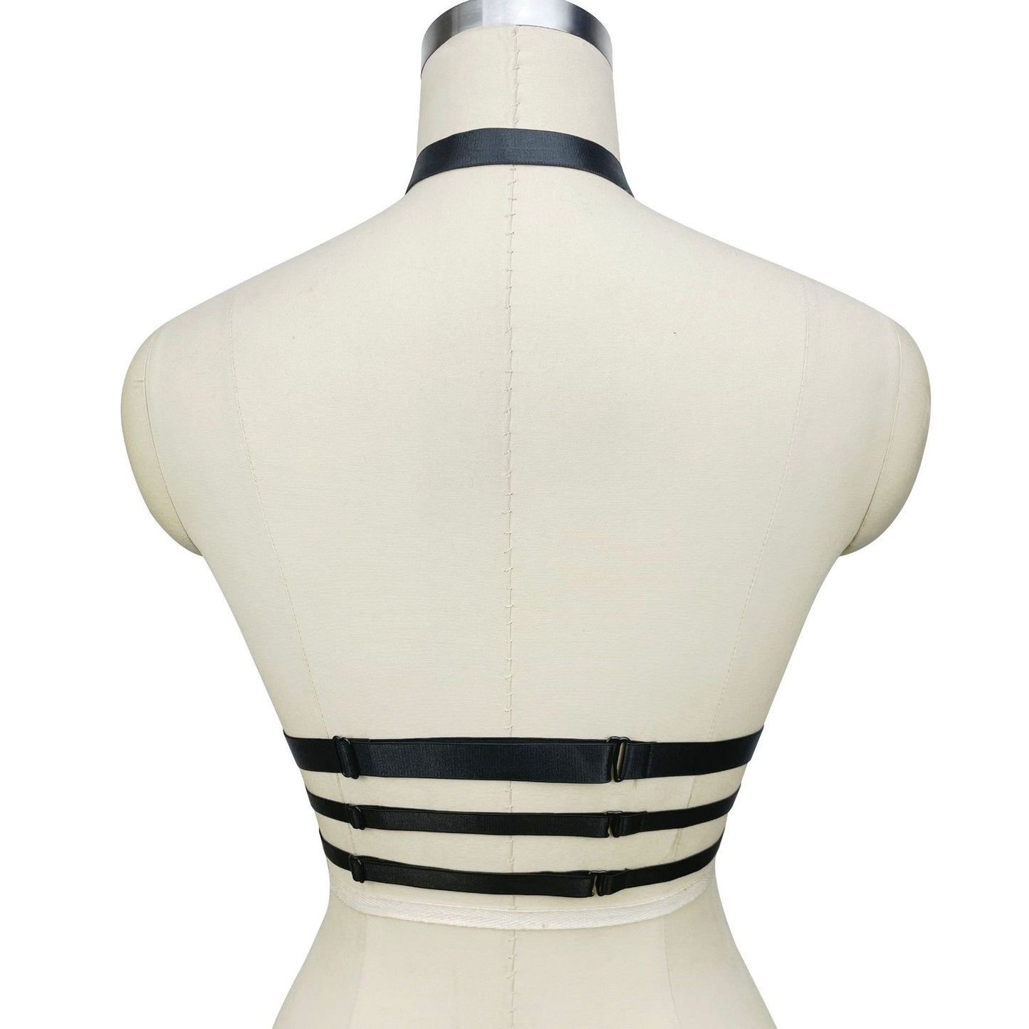 Chubby Strappy Bra Submissive Black Body Harness Lingerie