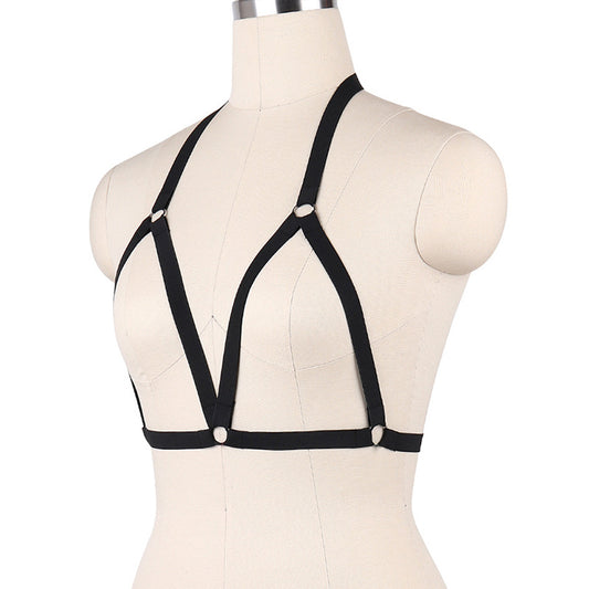 Extreme Bra for Sexy White Black Body Harness Lingerie