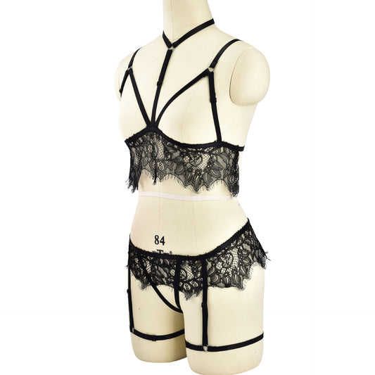 Intimate Sexy Latina Lingerie Set Nasty Sexy Harness Lingerie Latina Bra Panties