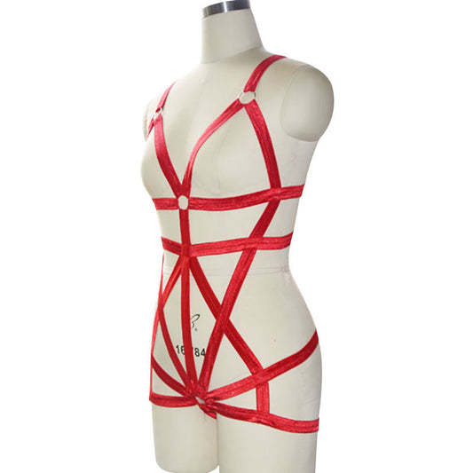 Latina Black Bodysuit Women Sexy Harness Lingerie Revealing Teddy