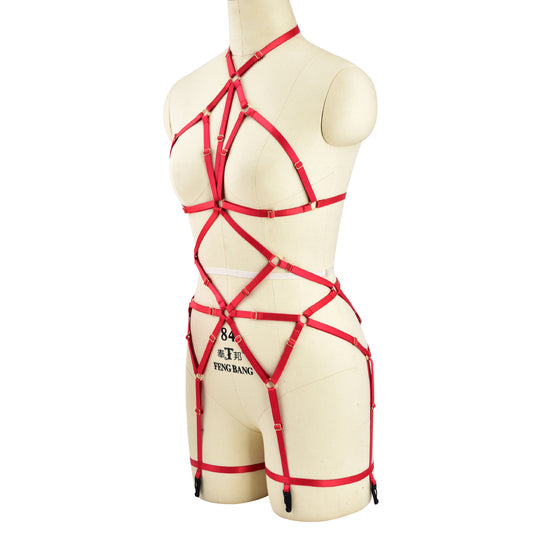 Latina Sexy Bodysuit Women Black Body Harness Lingerie Strapy Teddy