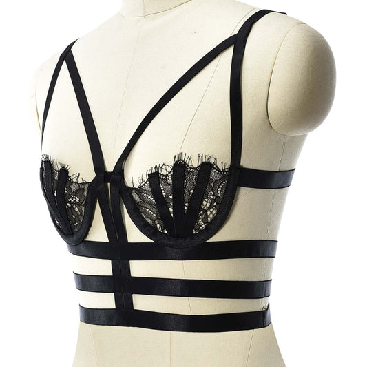 Nasty Bra Straps Couples Bdsm Lingerie Harness Feather Bra