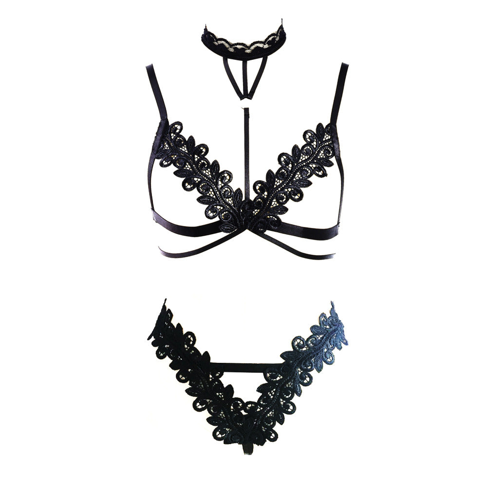 Naughty Sexy Blonde Lingerie Set Slutty Body Harness Lingerie Women Bra Panties
