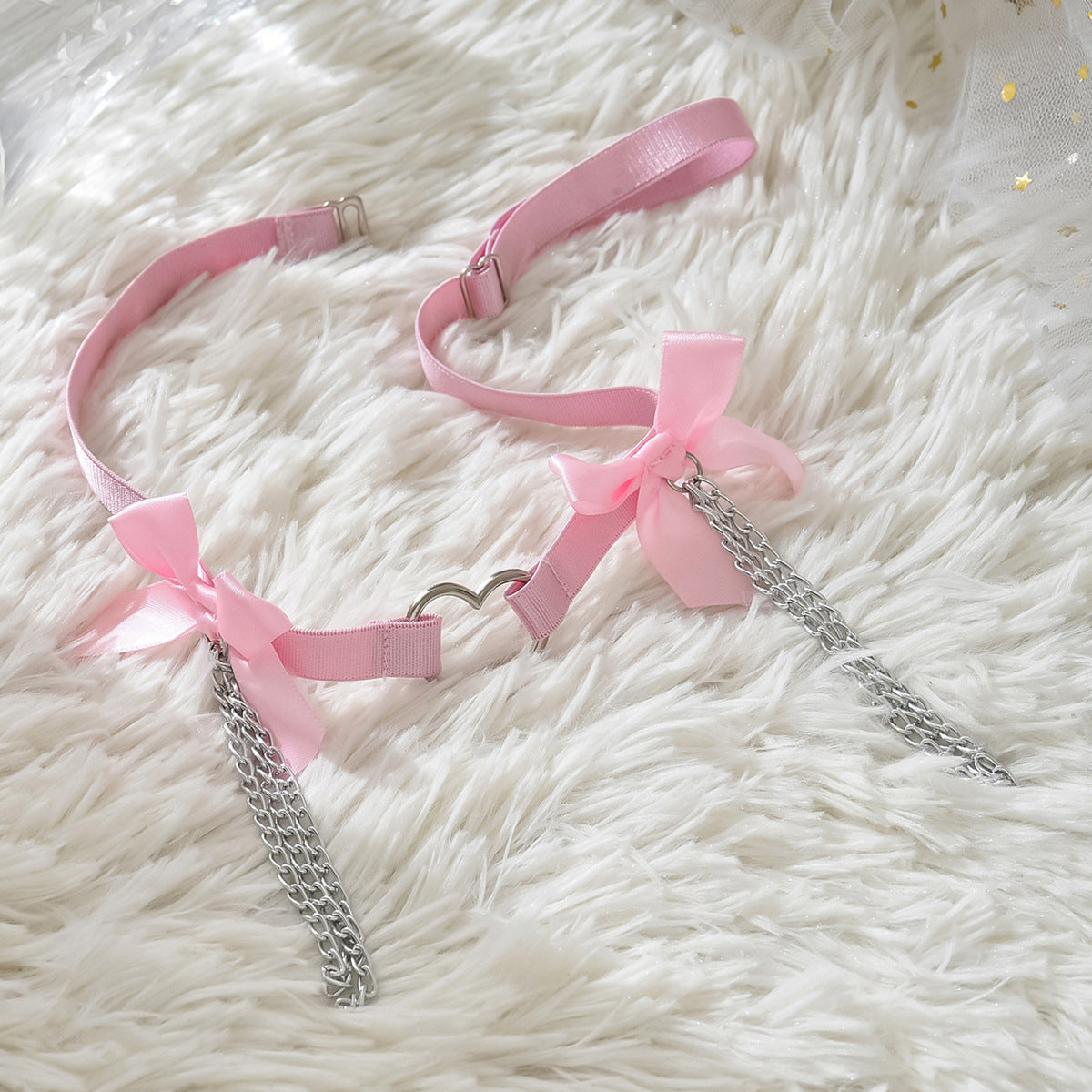 Pink Heart Ring Leg Garter