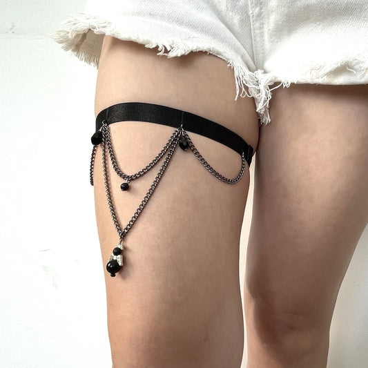 Extreme Garter Leg White Strappy Harness Lingerie