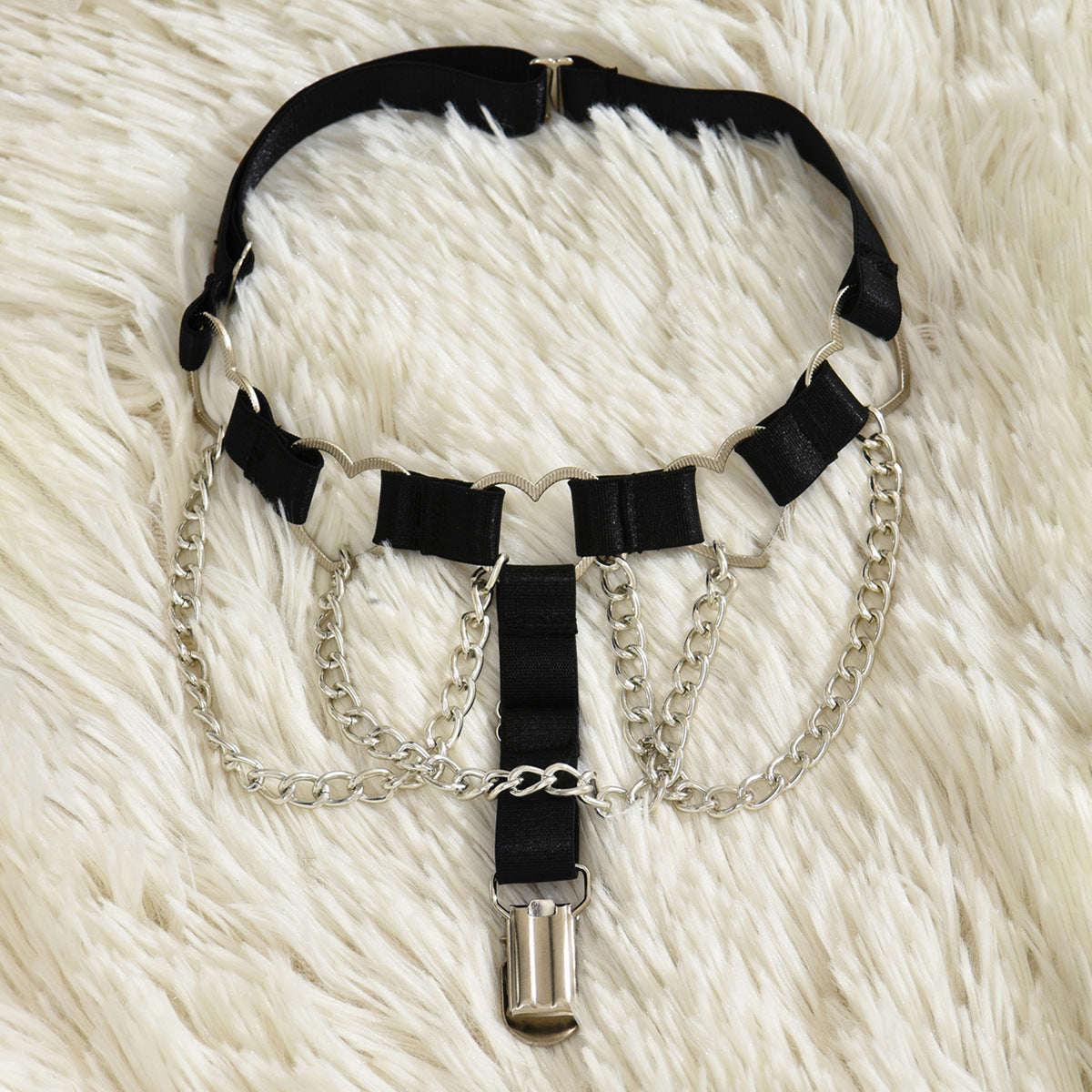 Black Punk Chain Leg Garter