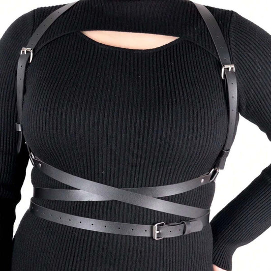 Brown Leather Harness Belt