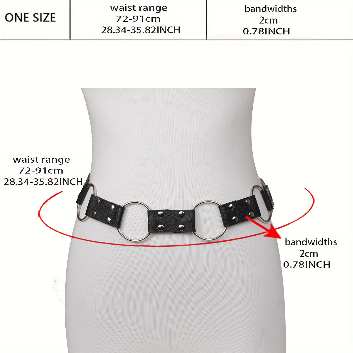 Black Harness Leather Belt