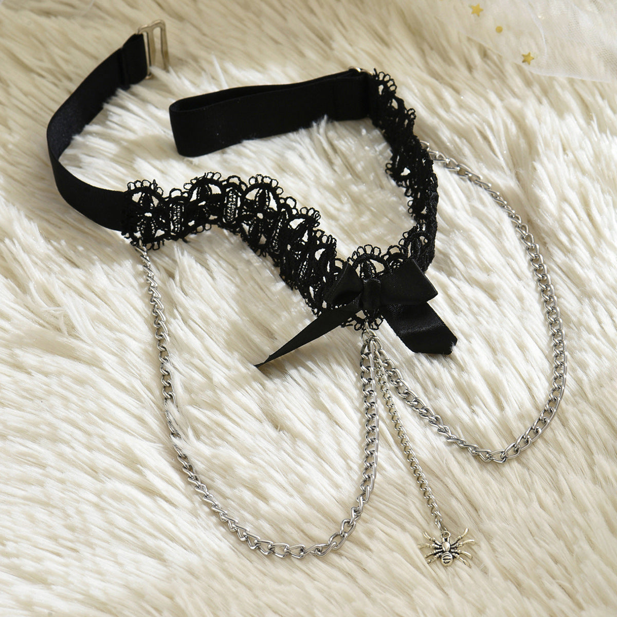 Black Lace Bow Leg Garter