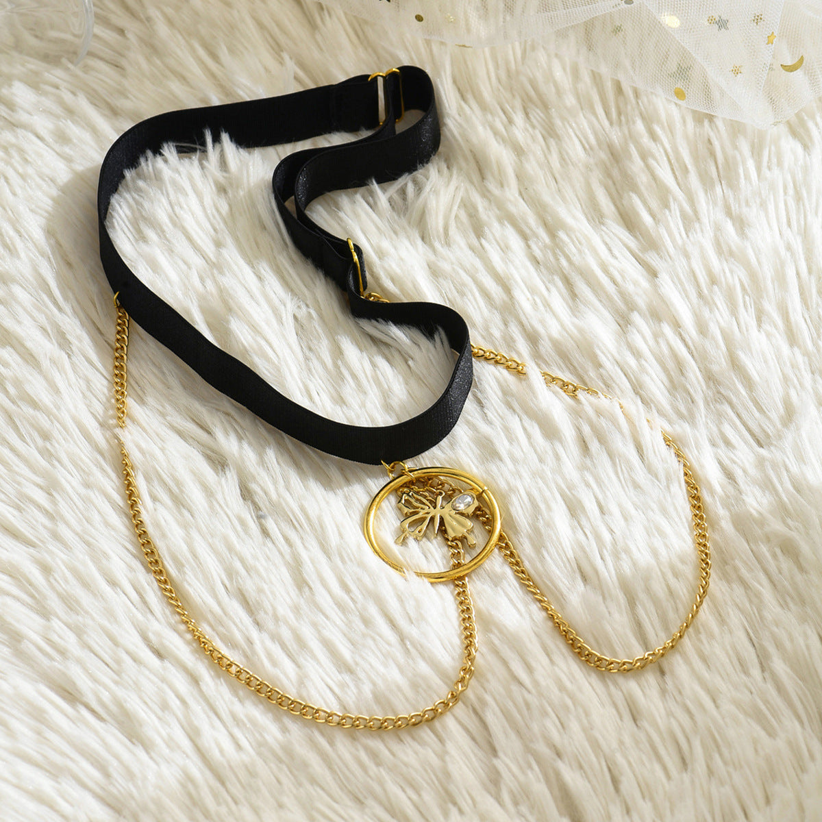 Gold Ring Butterfly Leg Garter