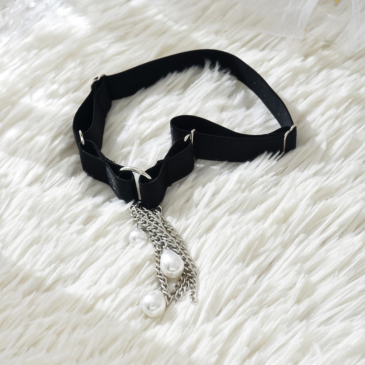 Black Chain Pearl Sex Choker