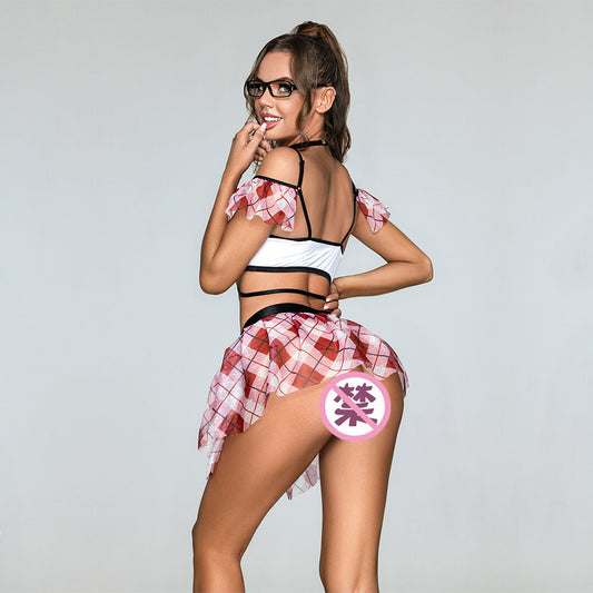 Submissive Sexy School Girl Halloween Costume Slutty Lingerie Role Playing Dress Revealing