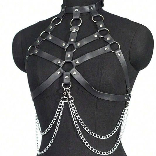 Brown Leather Chest Harness