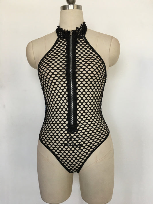 Revealing Red Bodysuit Latina Mesh See Through Lingerie Women Teddy