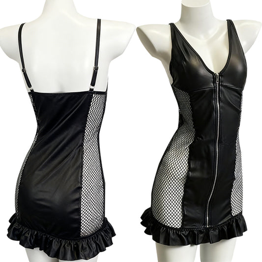 Short Black Leather Dress