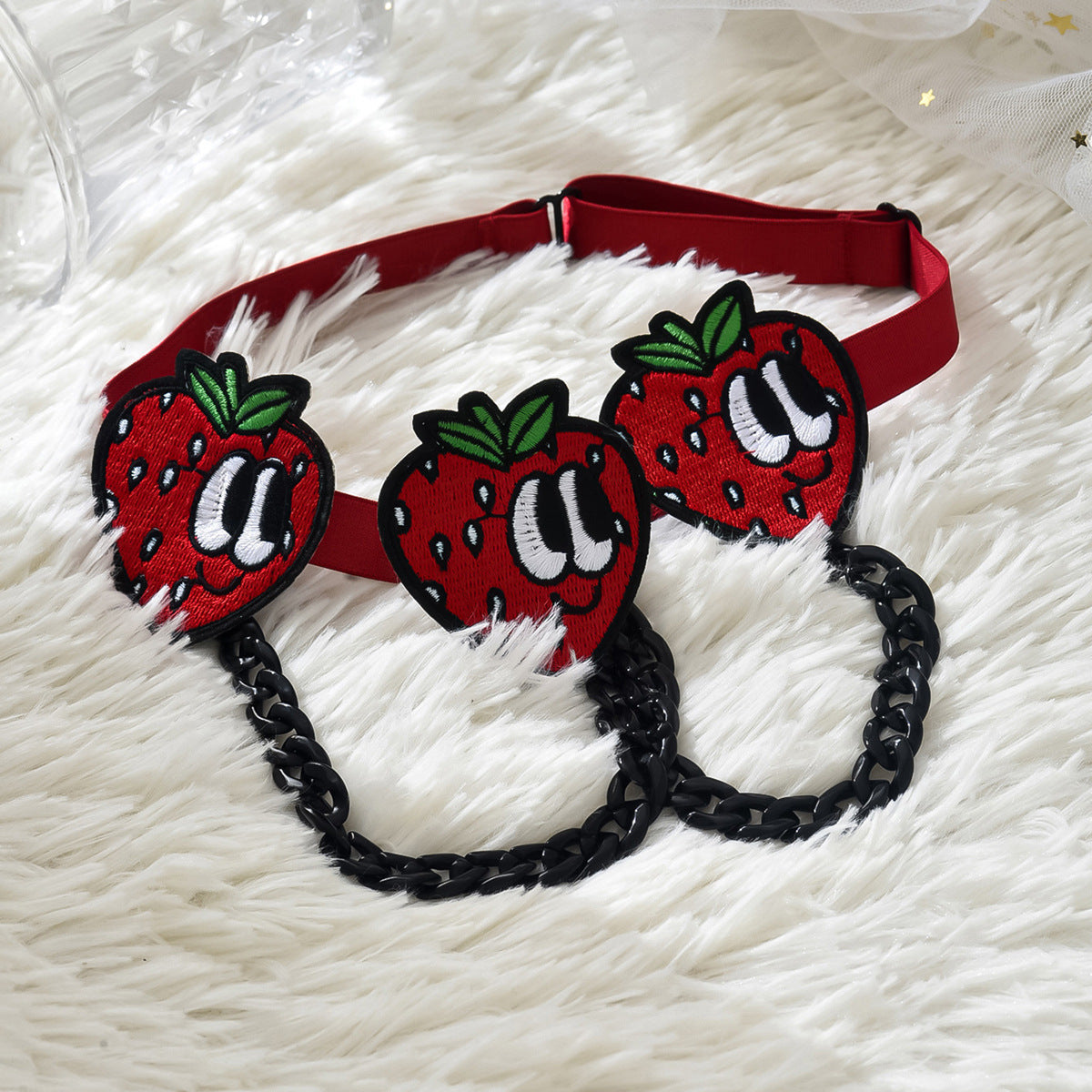 Cute Embroidered Strawberry Leg Garter