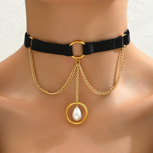 Pearl Gold Chain Sex Choker