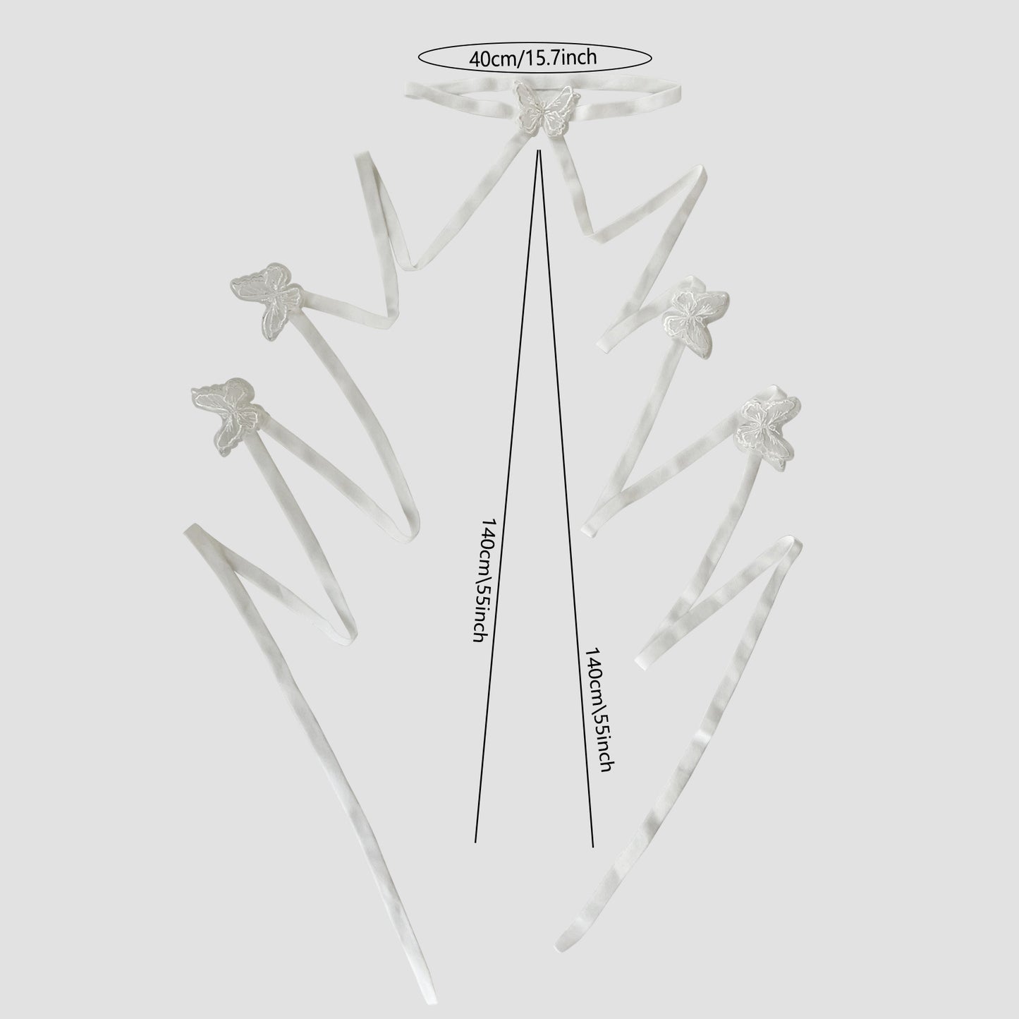 White Ivy Butterflies Leg Garter