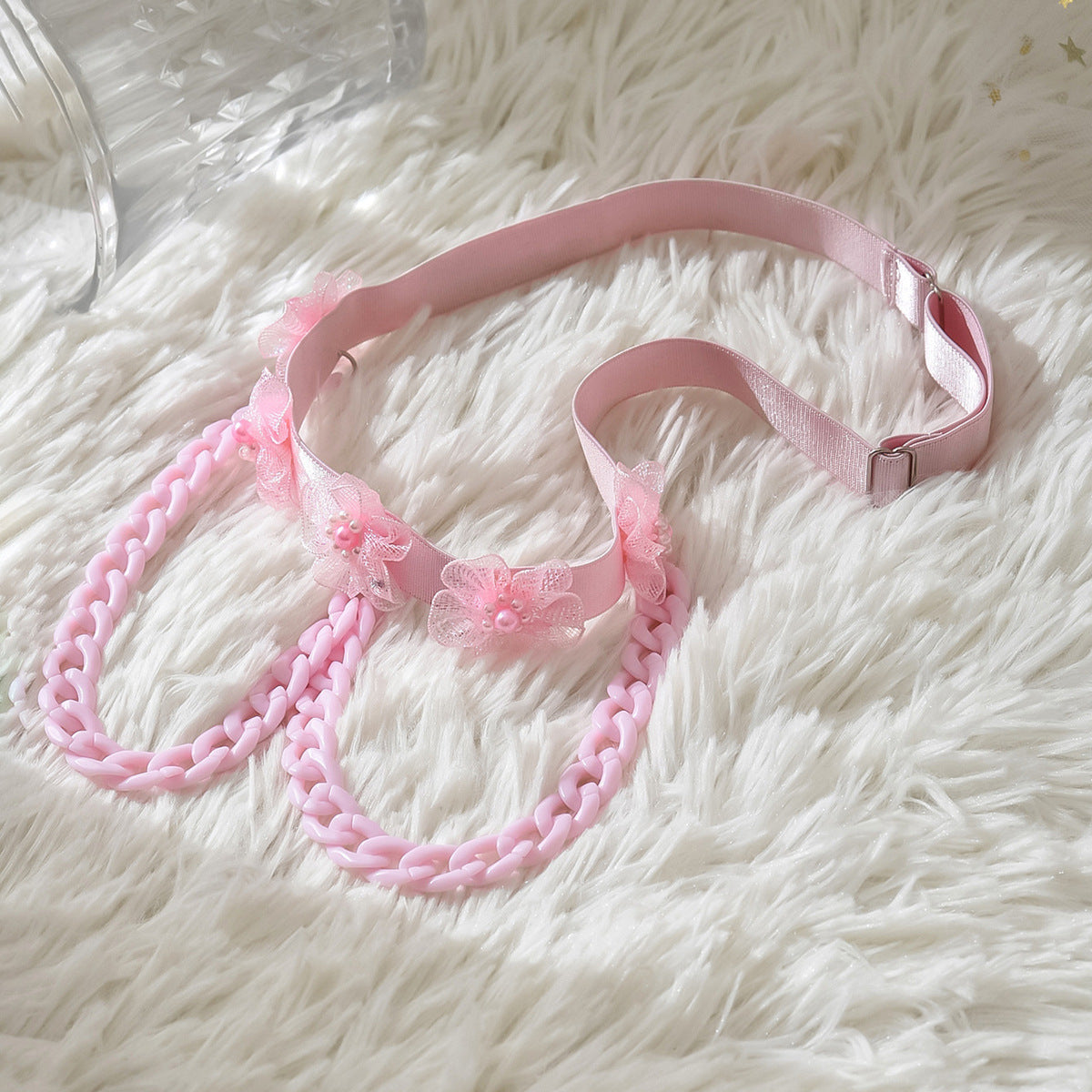 Pink Lace Bow Leg Garter