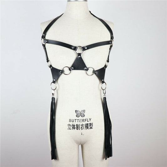 Leather Bra Harness With Breast Support