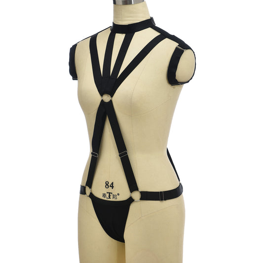 Intimate Black Bodysuit Women Black Body Harness Lingerie Slutty Teddy