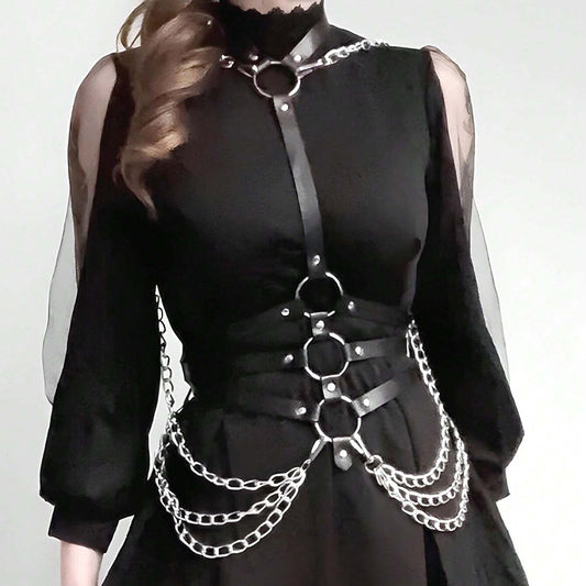 Leather Belt Harness Womens