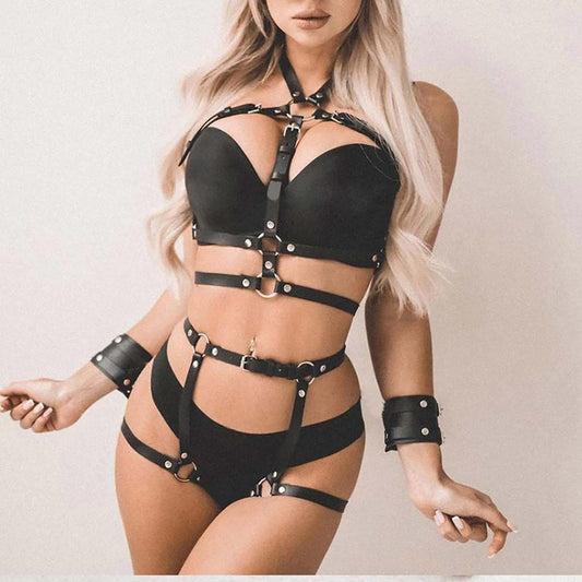 Female Bondage Harness with Handcuff