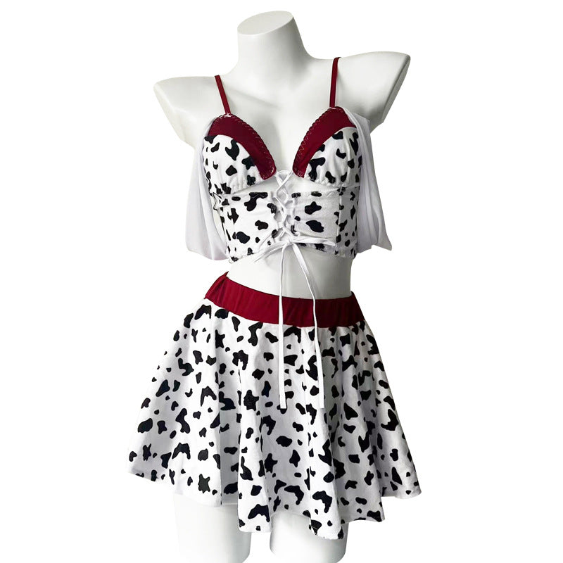 Sexy Cow Costume Skirt 2 Piece
