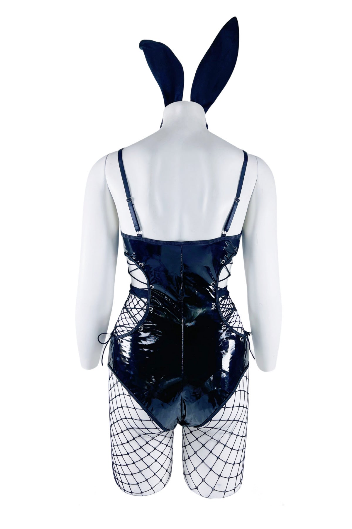 Black Leather Bodysuit Submissive Lingerie Bdsm Intimate Teddy Fetish