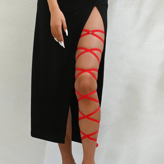 Black Harness Leg Garter