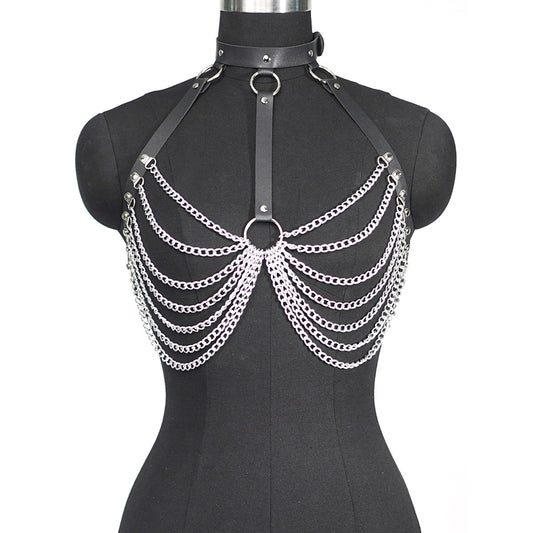 Faux Leather Chest Harness