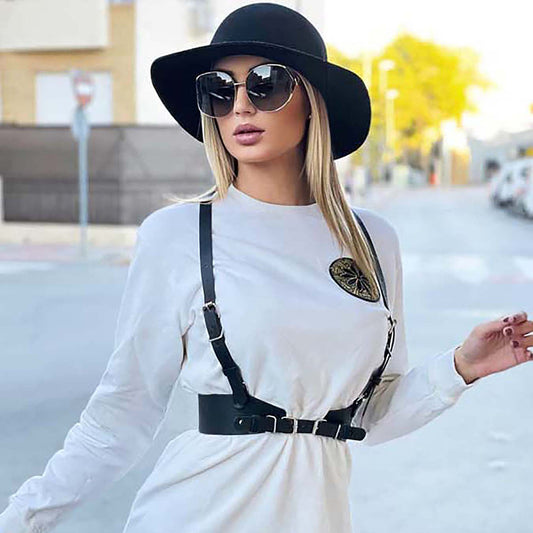 Female Leather Harness Belt