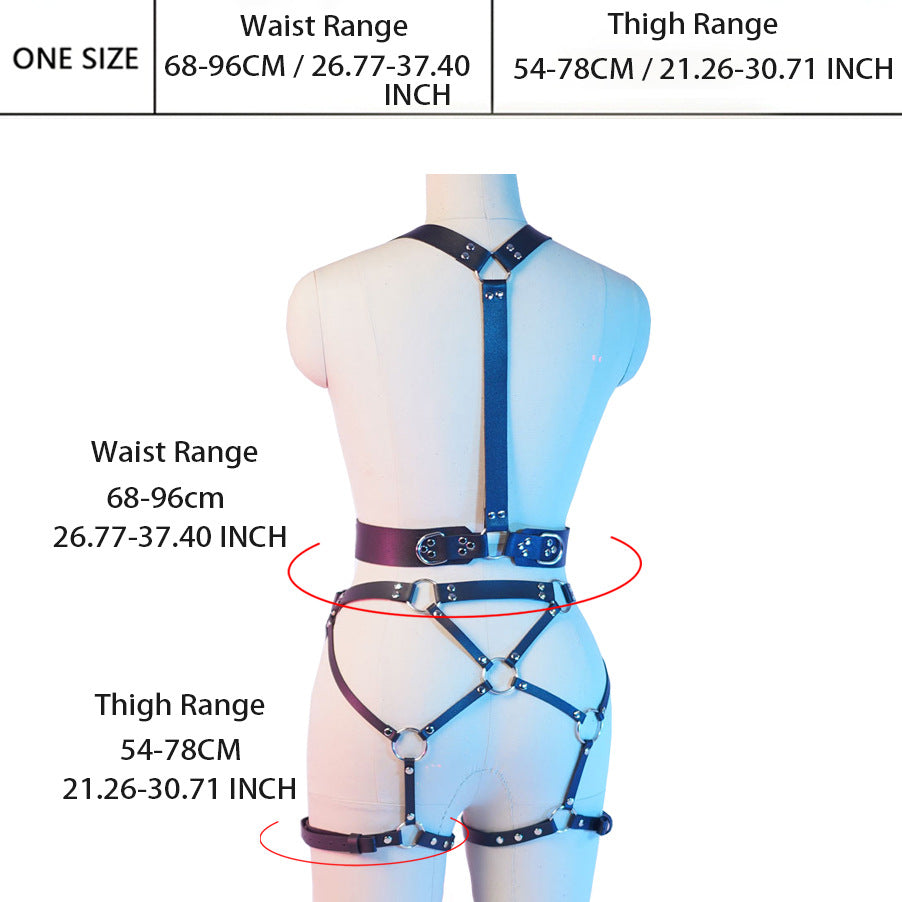 Women'S Leather Chest Harness Set