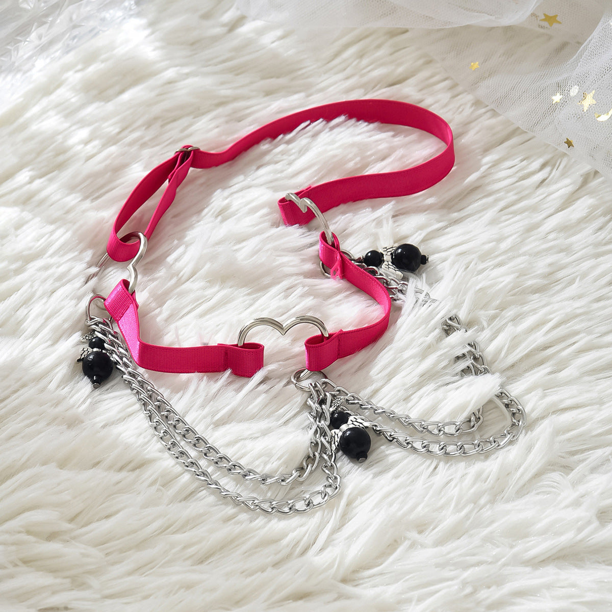 Hot Pink Chain Leg Garter