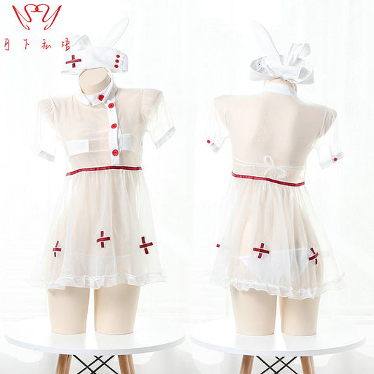 Black Dress Sexy Bunny Costumes For Women Cosplay Lingerie Nurse