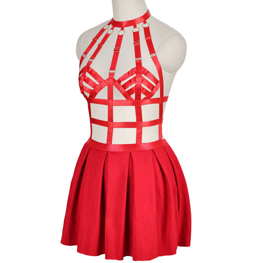 Red Womens Black Bodysuit Sexy Sexy Harness Lingerie Extreme Teddy