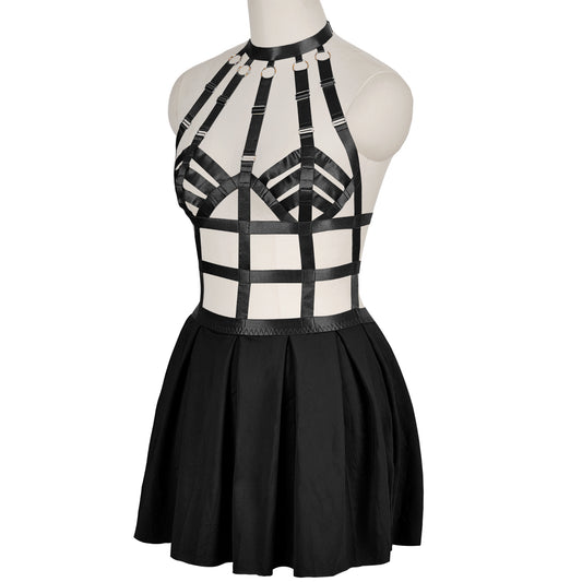 Revealing Black Bodysuit Latina Sexy Harness Lingerie Women Teddy