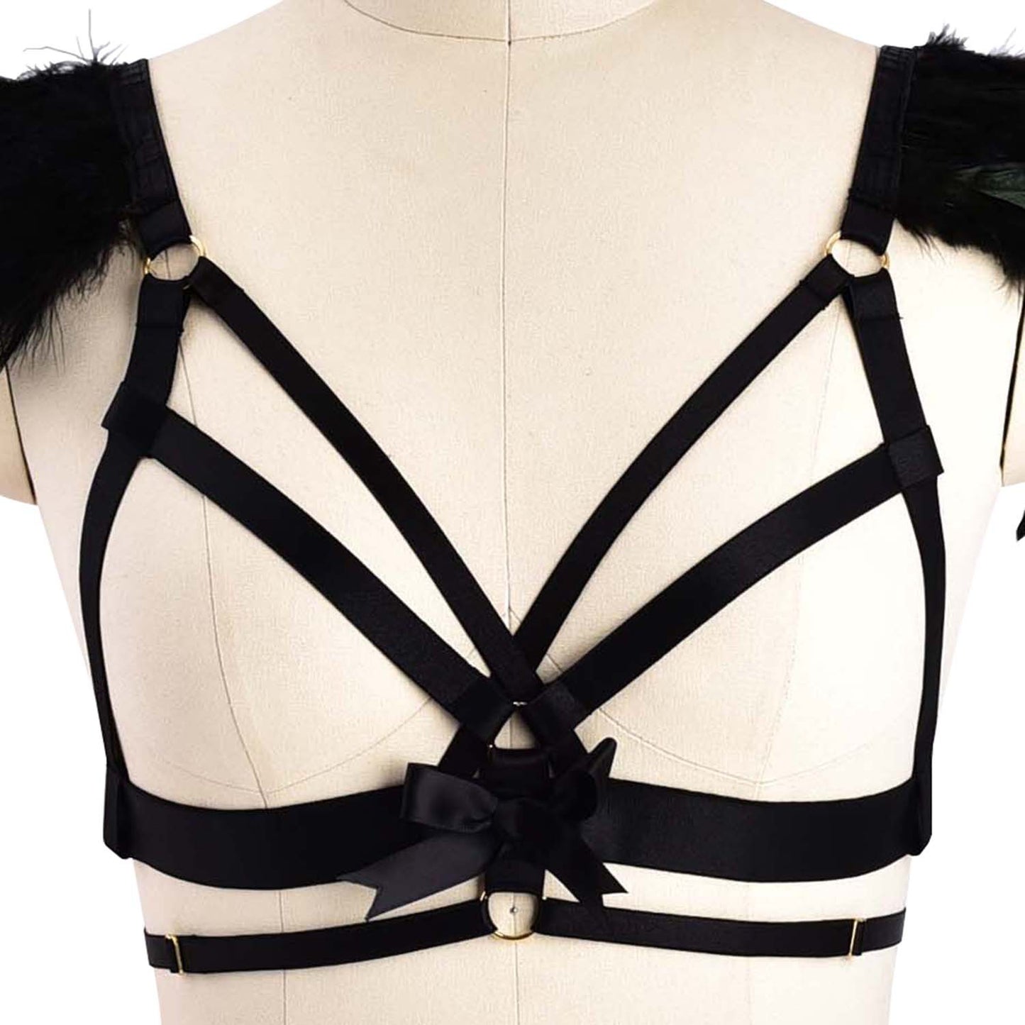 Sex Sexy No Bra Sexiest Body Harness Lingerie Feather Bra