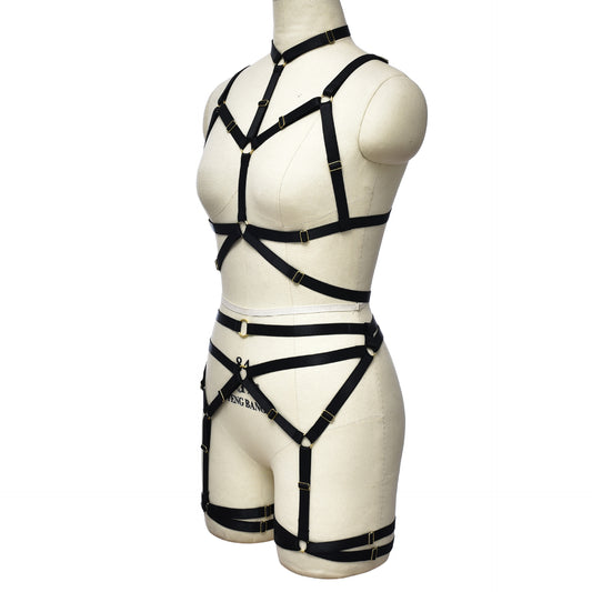 Sex Sexy Valentines Lingerie Set Black Bdsm Harness Lingerie Sexiest Bra Panties